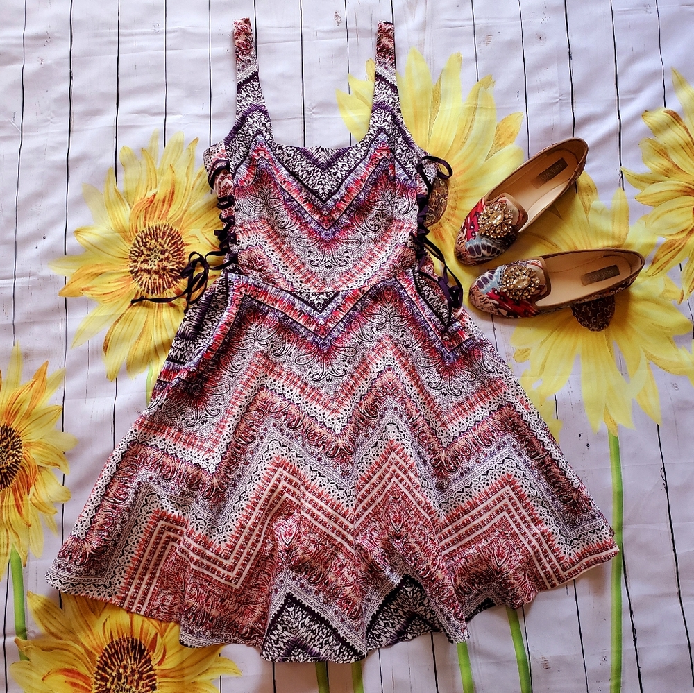 Multicolored Flare Dress